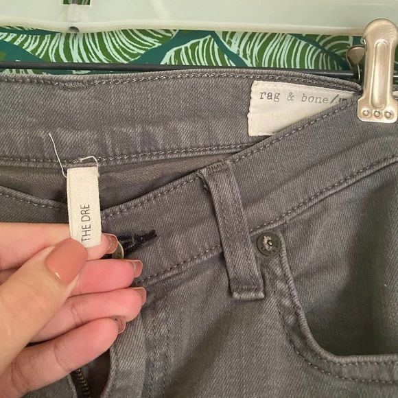 rag & bone | The Dre Boyfriend Jeans Gray Aged Sage Size 26 - Picture 5 of 5